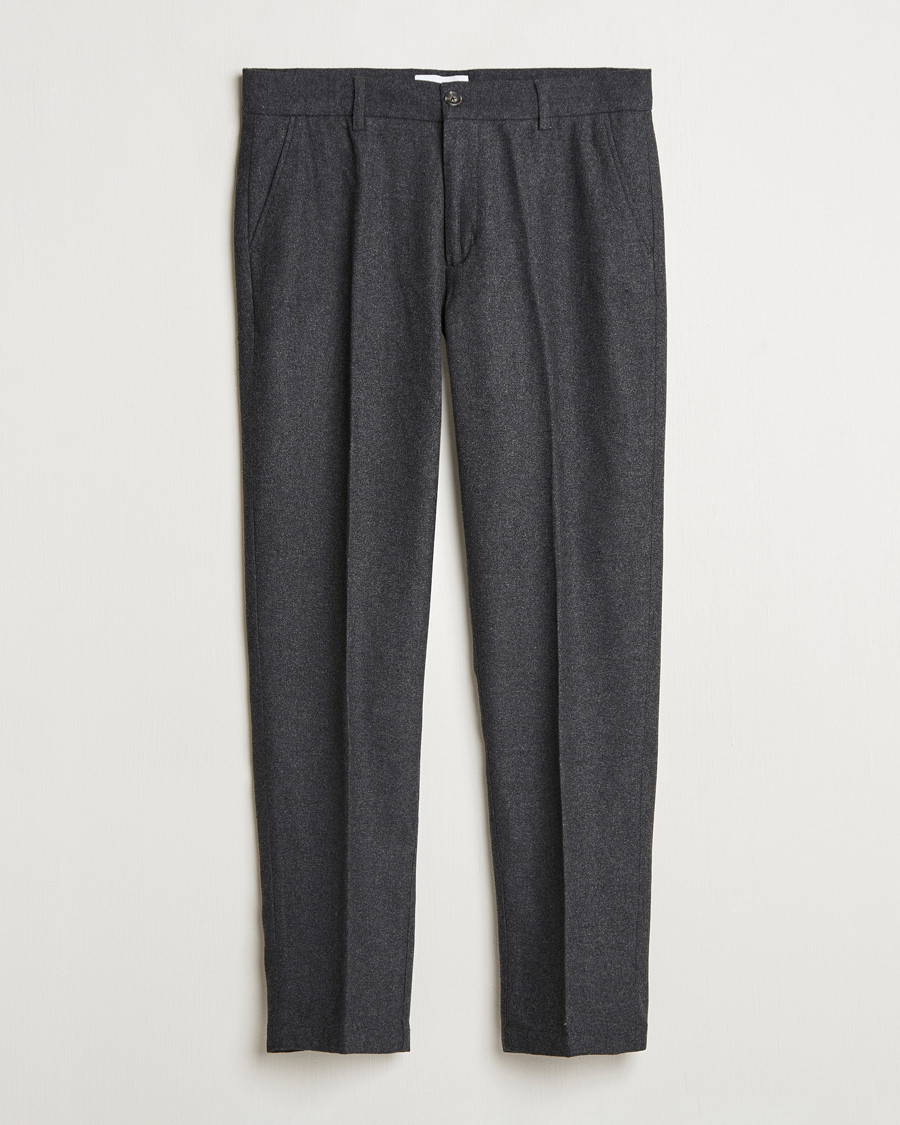 Uomini | Pantaloni | LES DEUX | Como Reg Wool Pants Charcoal Melange