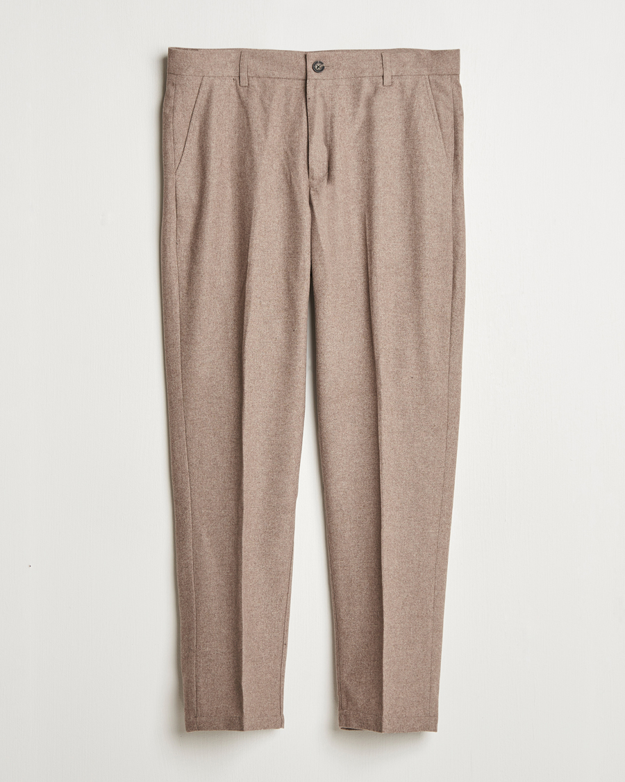 Uomini | Pantaloni | LES DEUX | Como Reg Wool Pants Desert Taupe Melange