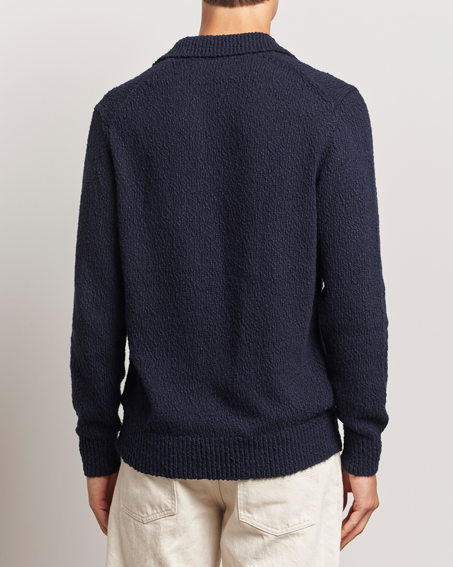 Uomini | Maglieria | LES DEUX | Errol Cotton Rugby Knit Dark Navy