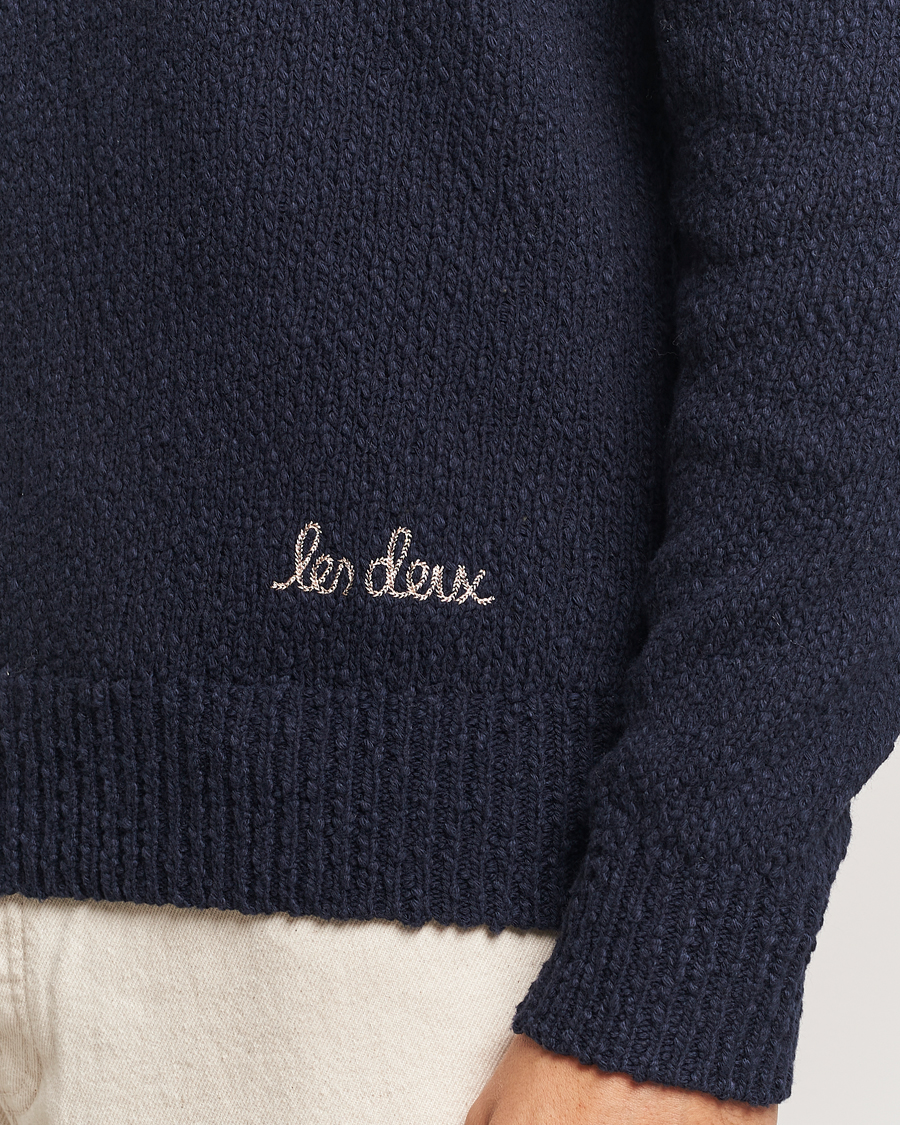 Uomini | Maglieria | LES DEUX | Errol Cotton Rugby Knit Dark Navy