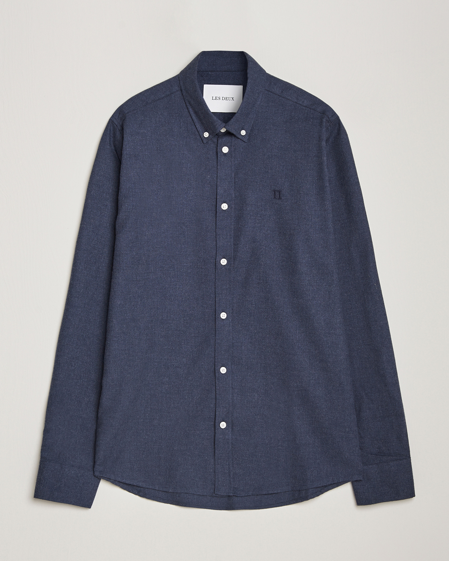 Uomini | Camicie | LES DEUX | Dessert Reg Shirt Dark Navy Melange