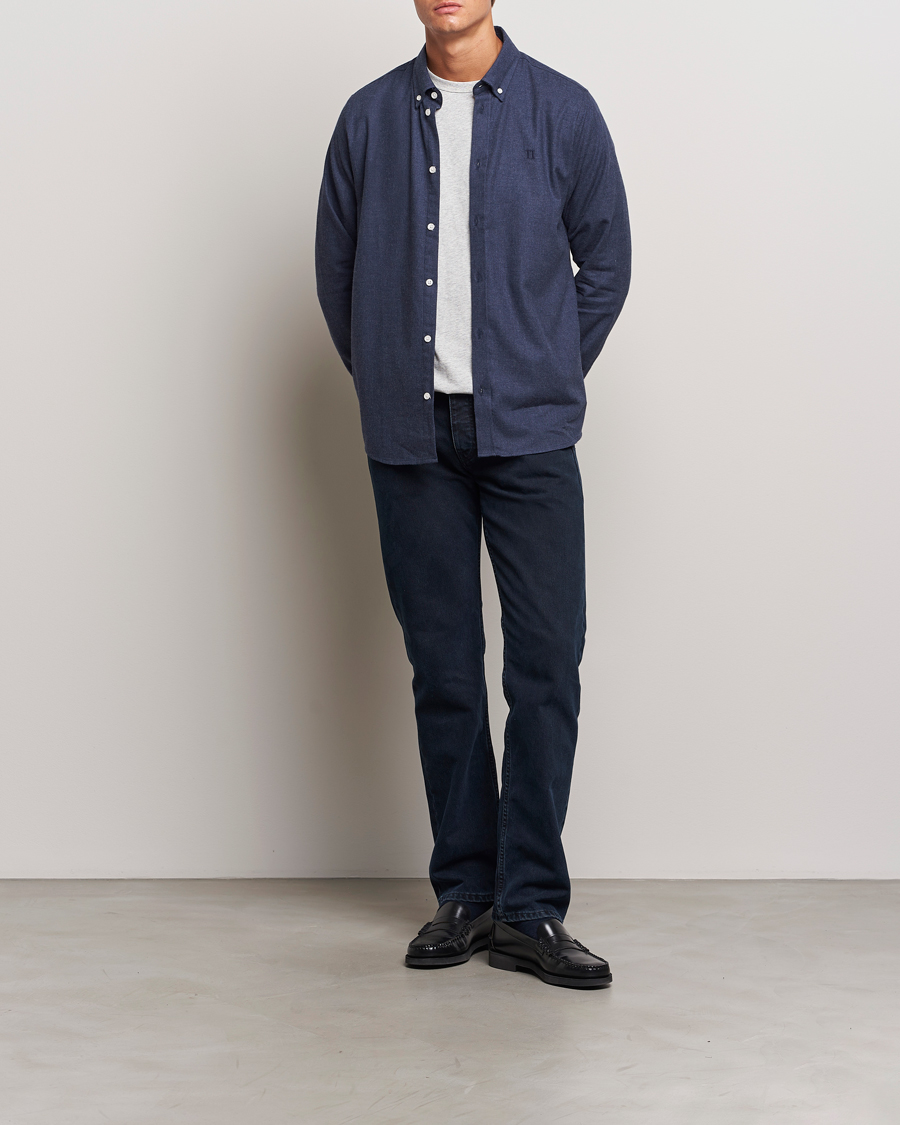 Uomini | Camicie | LES DEUX | Dessert Reg Shirt Dark Navy Melange