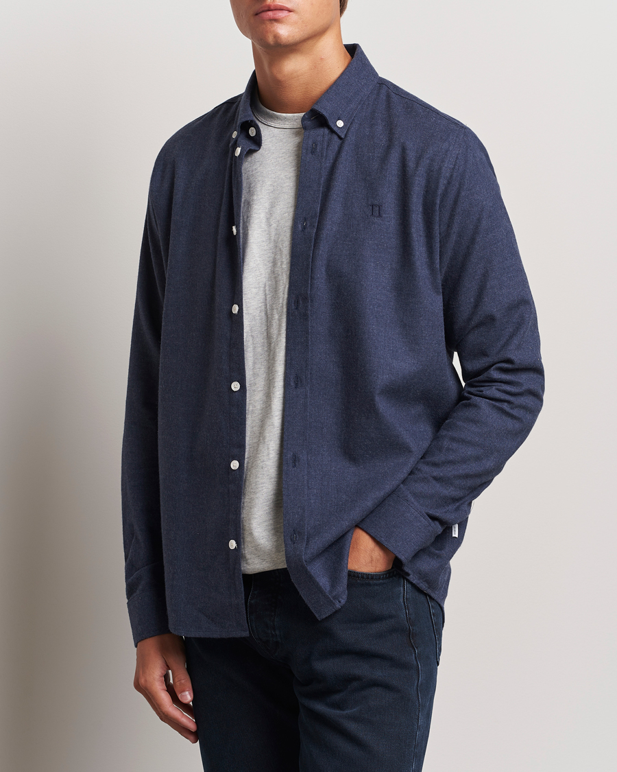 Uomini | Camicie | LES DEUX | Dessert Reg Shirt Dark Navy Melange