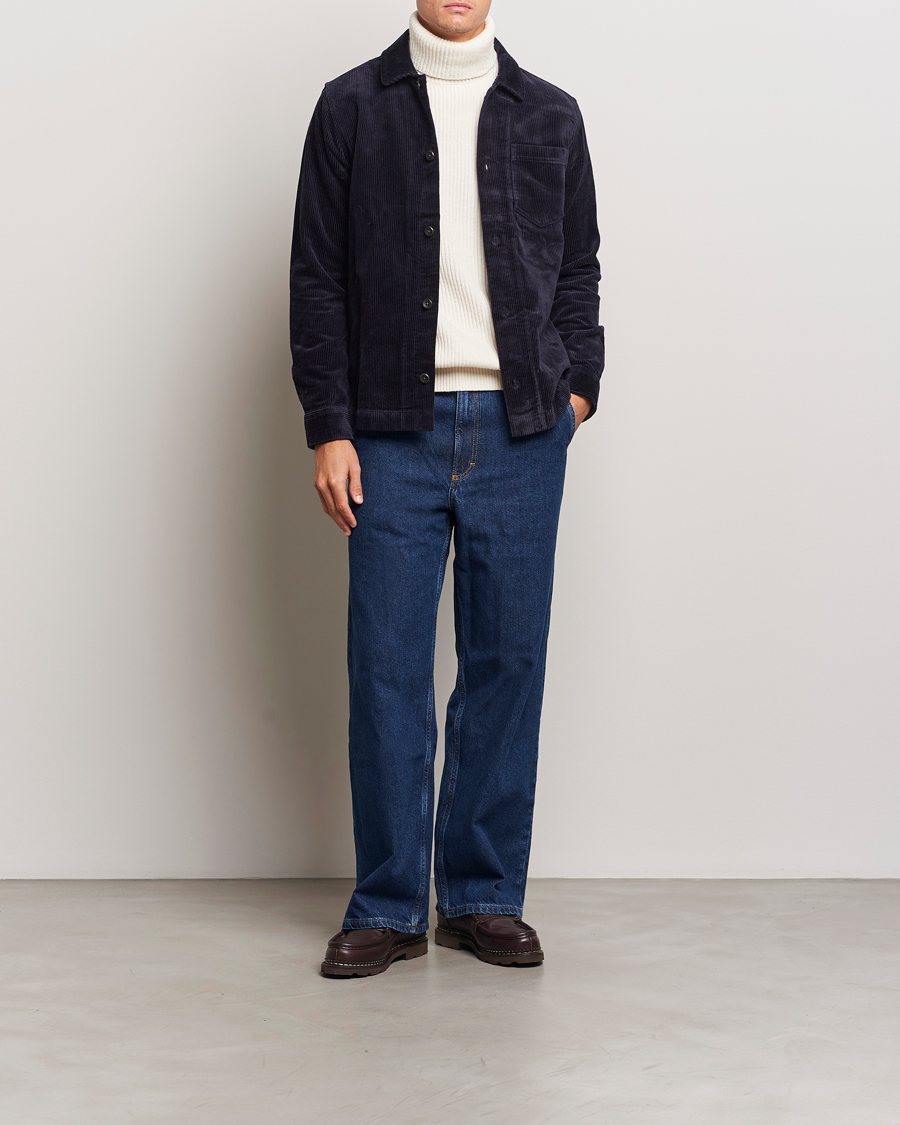 Uomini | Camicie | LES DEUX | Layton Corduroy Overshirt Dark Navy