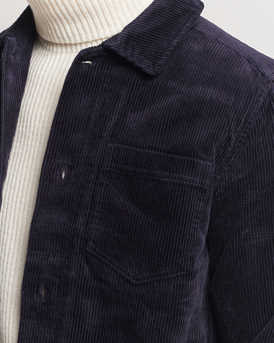 Uomini | Camicie | LES DEUX | Layton Corduroy Overshirt Dark Navy