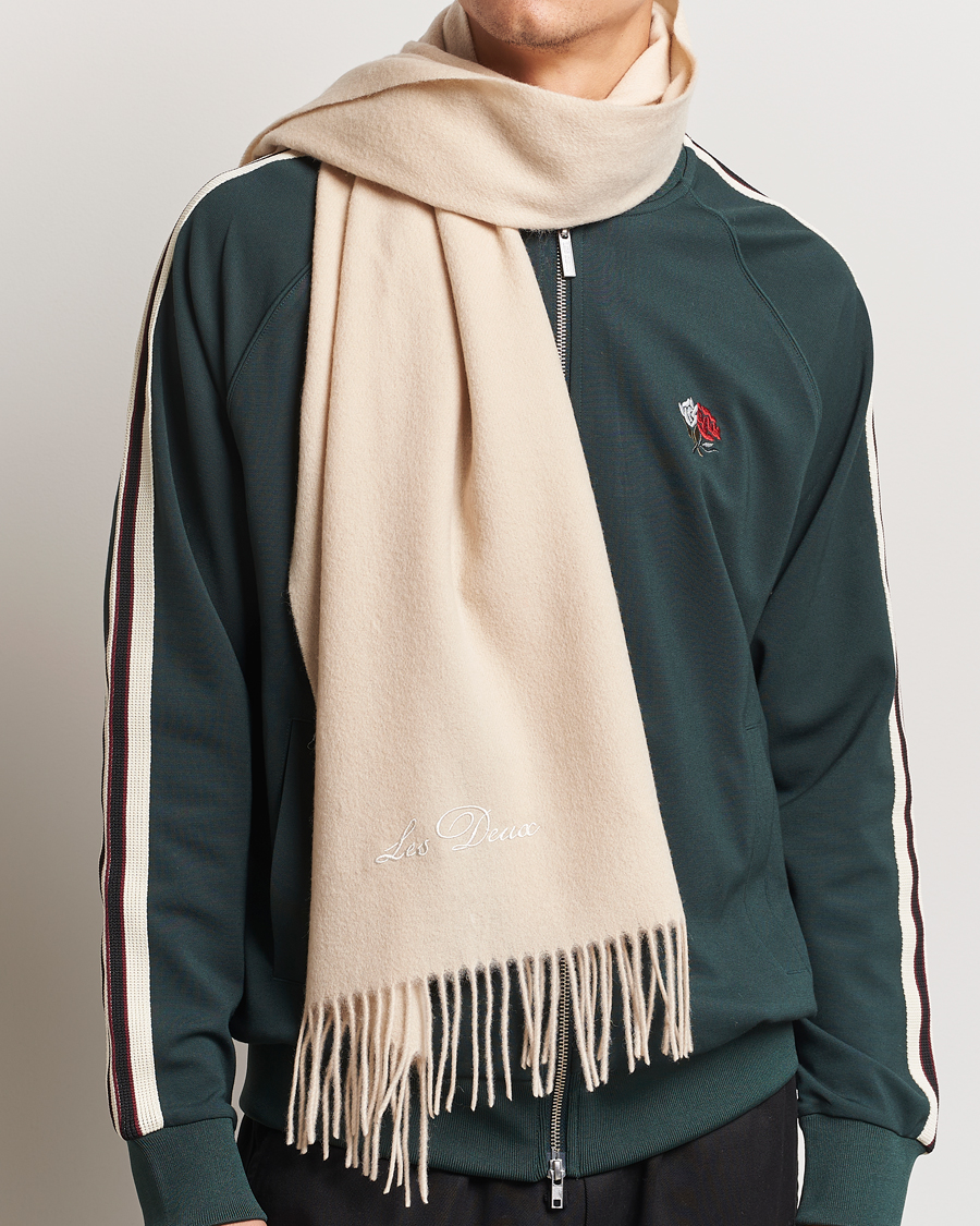 Uomini | Les Deux Wayne Wool Scarf Ivory | LES DEUX | Wayne Wool Scarf Ivory