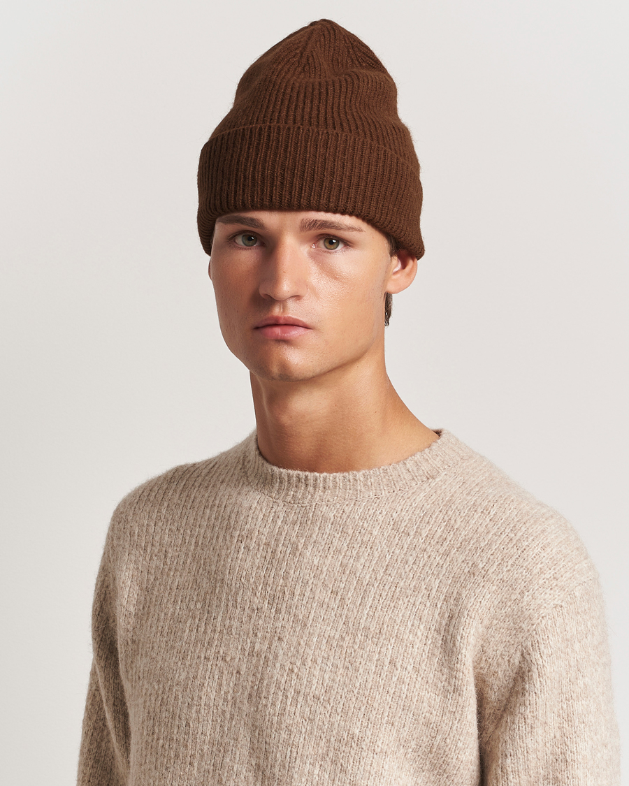 Uomini | Berretti | Le Bonnet | Lambswool/Caregora Beanie Walnut