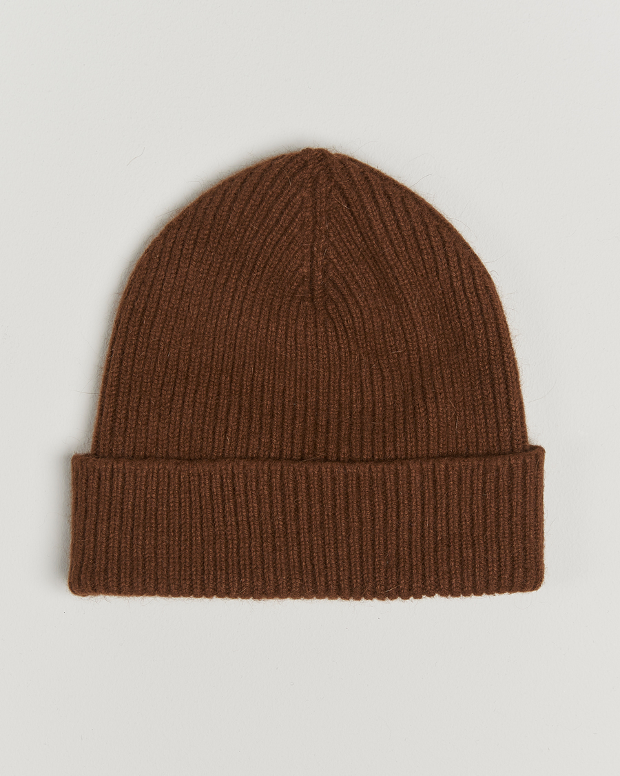 Uomini | Berretti | Le Bonnet | Lambswool/Caregora Beanie Walnut