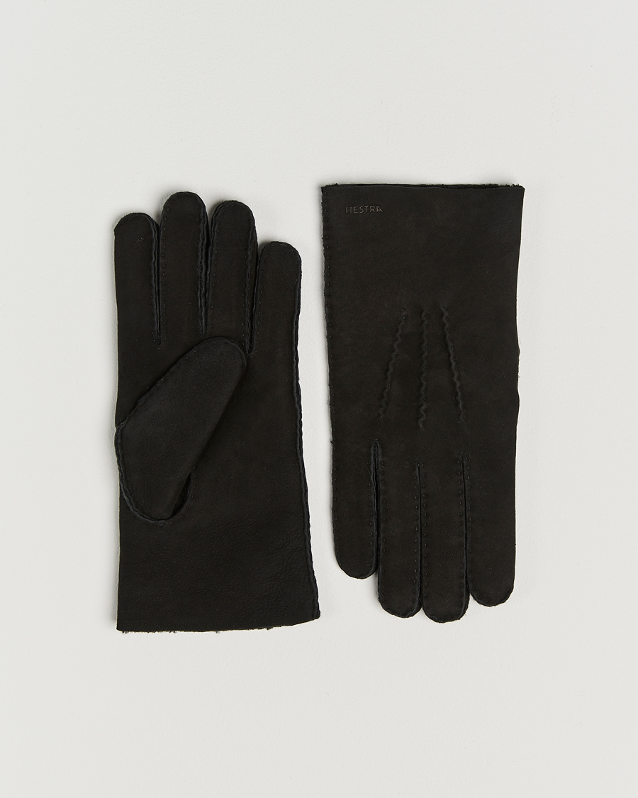 Uomini | Guanti | Hestra | Bernard Lambskin Suede Glove Black