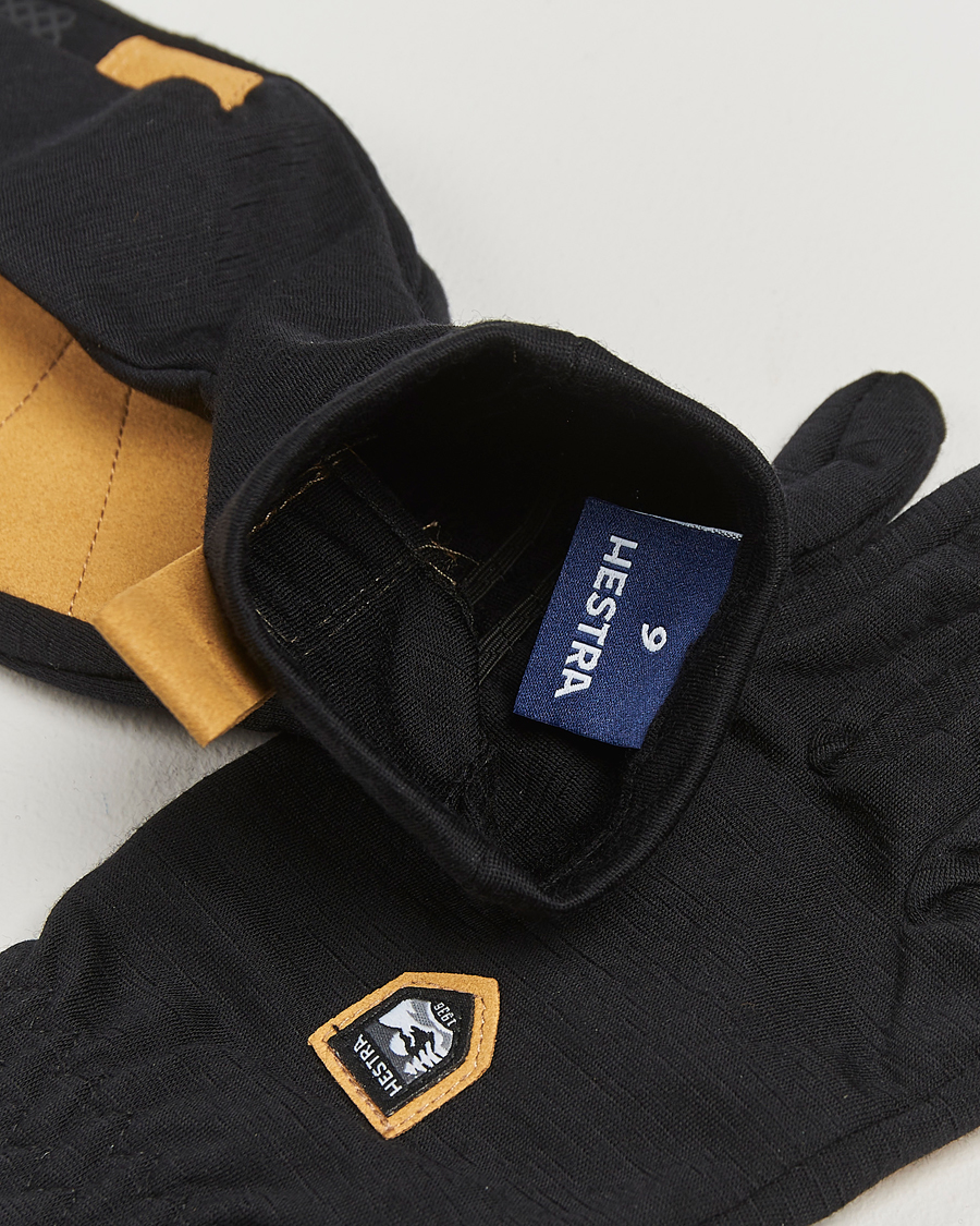 Uomini | Hestra Merino Windwool Liner Glove Black | Hestra | Merino Windwool Liner Glove Black