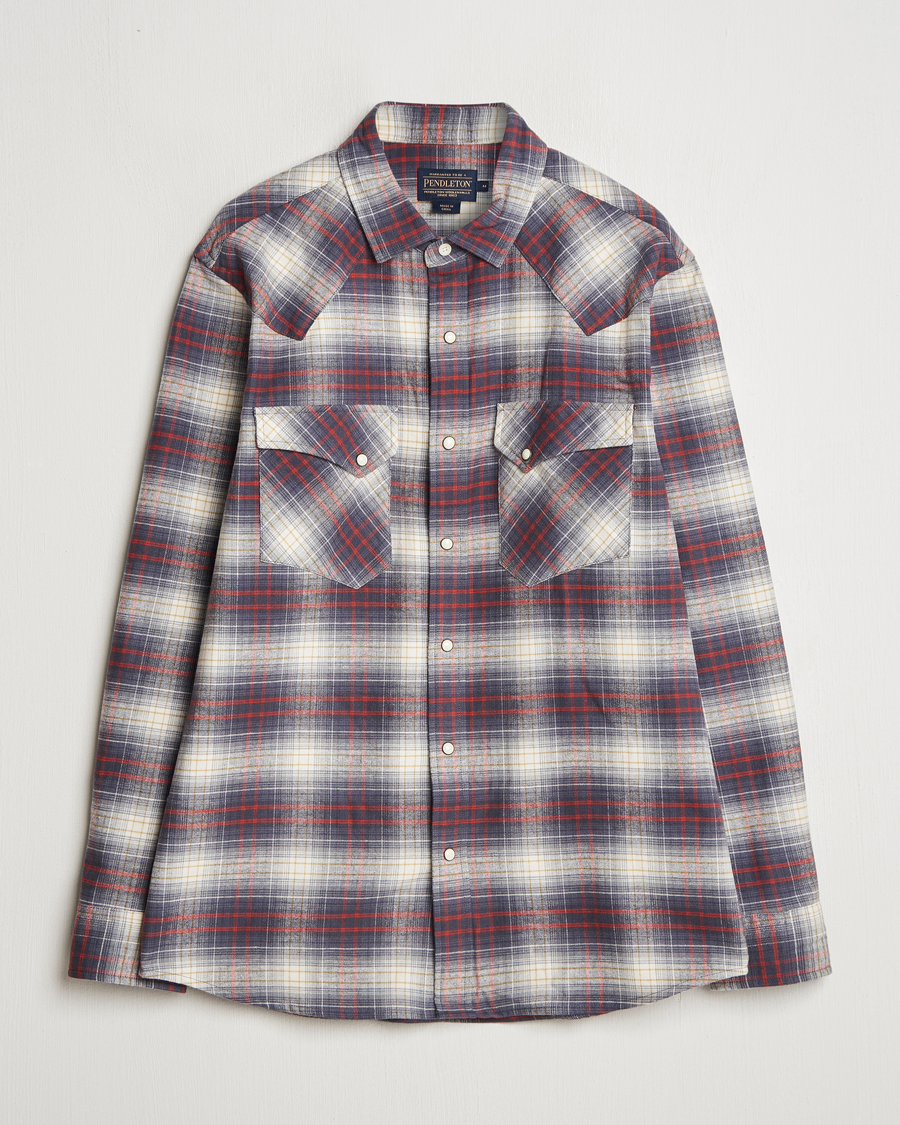 Uomini | Camicie | Pendleton | Wyatt Flannel Shirt Navy Plaid