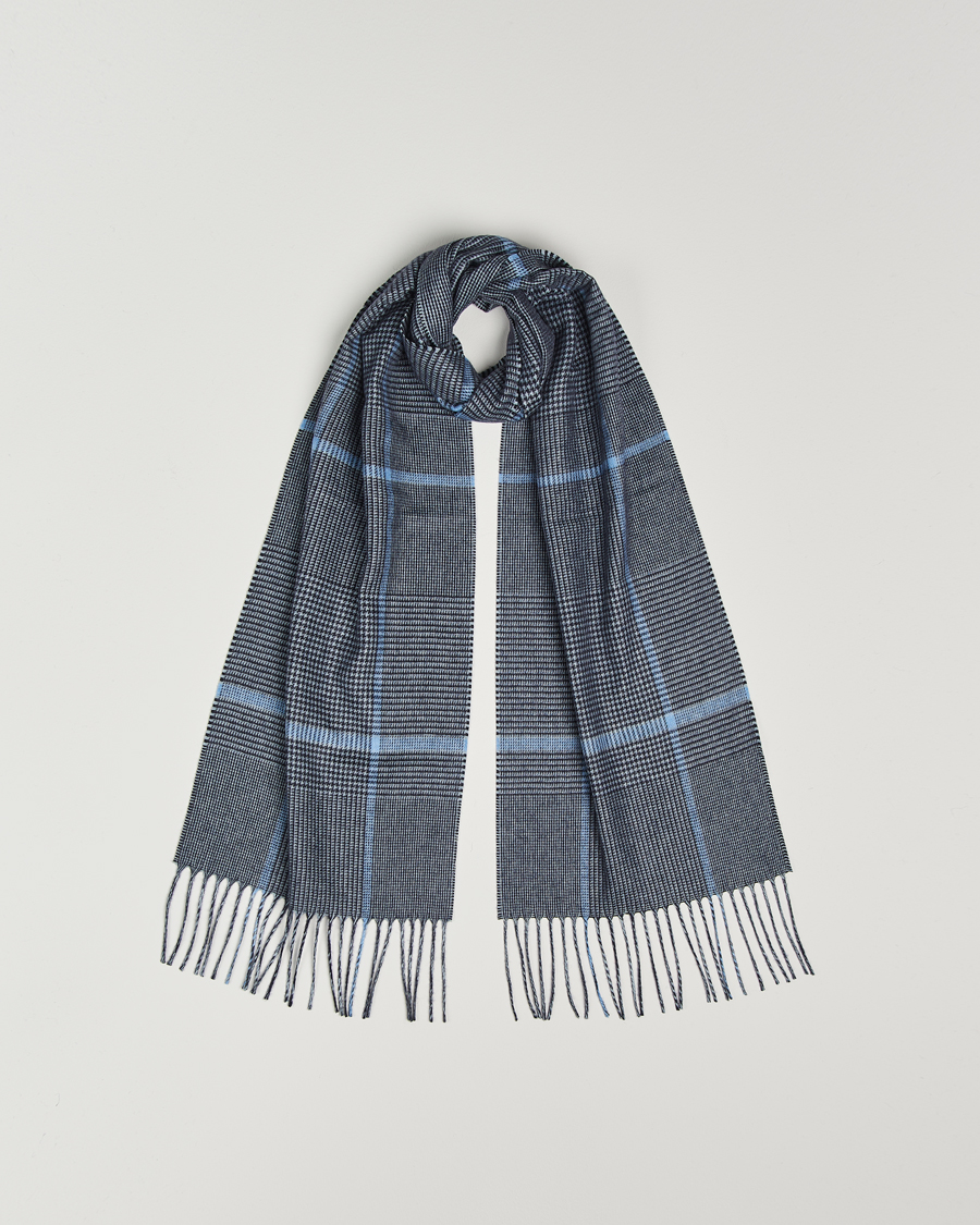Uomini | Piacenza Cashmere Cashmere/Silk Overcheck Scarf Dark Blue | Piacenza Cashmere | Cashmere/Silk Overcheck Scarf Dark Blue