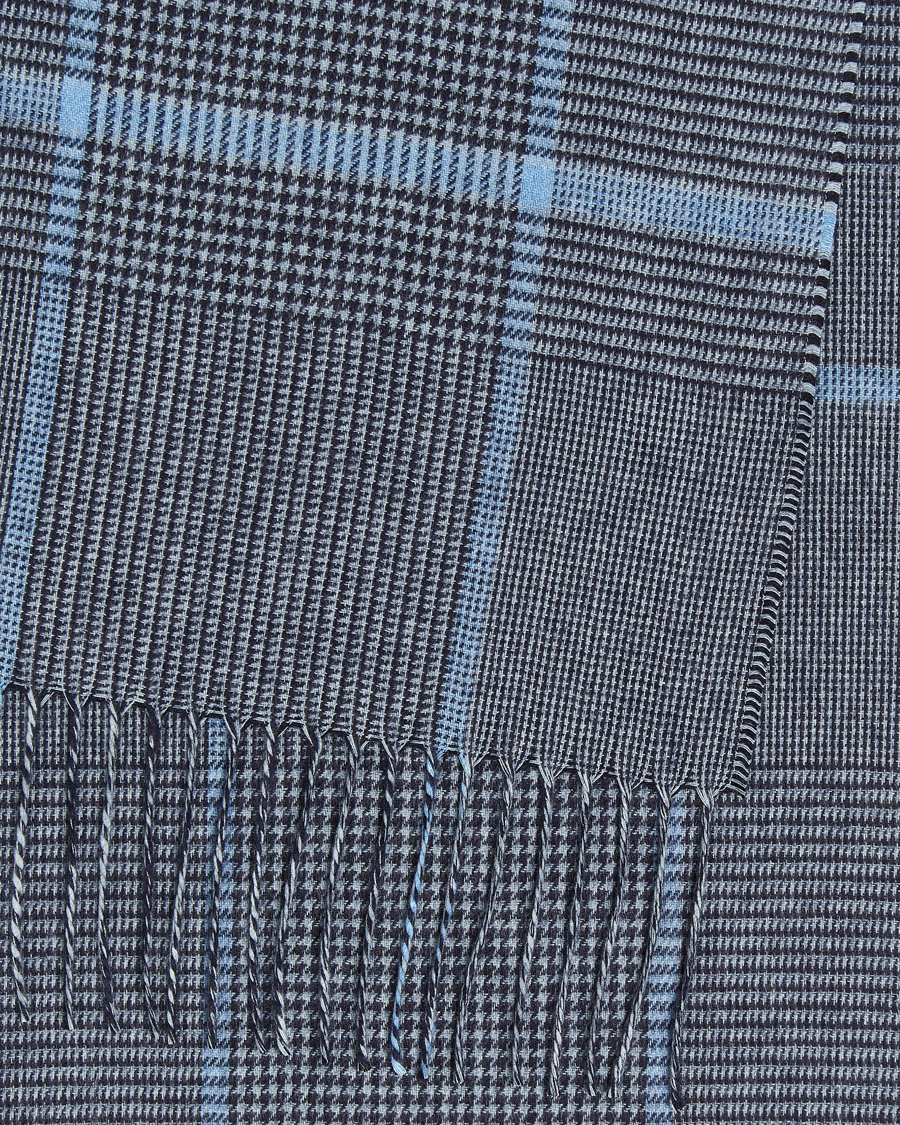 Uomini | Piacenza Cashmere Cashmere/Silk Overcheck Scarf Dark Blue | Piacenza Cashmere | Cashmere/Silk Overcheck Scarf Dark Blue