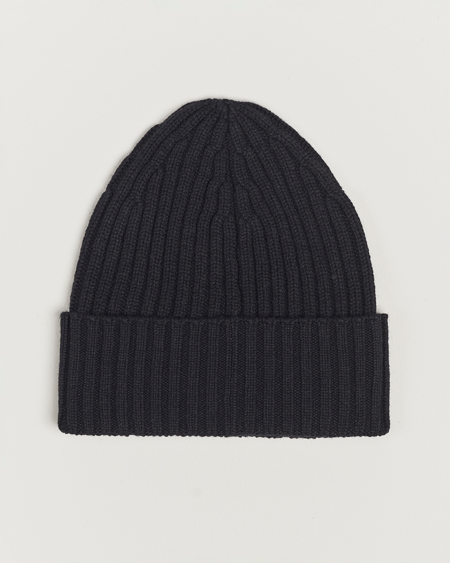 Uomini | Piacenza Cashmere Ribbed Cashmere Beanie Black | Piacenza Cashmere | Ribbed Cashmere Beanie Black
