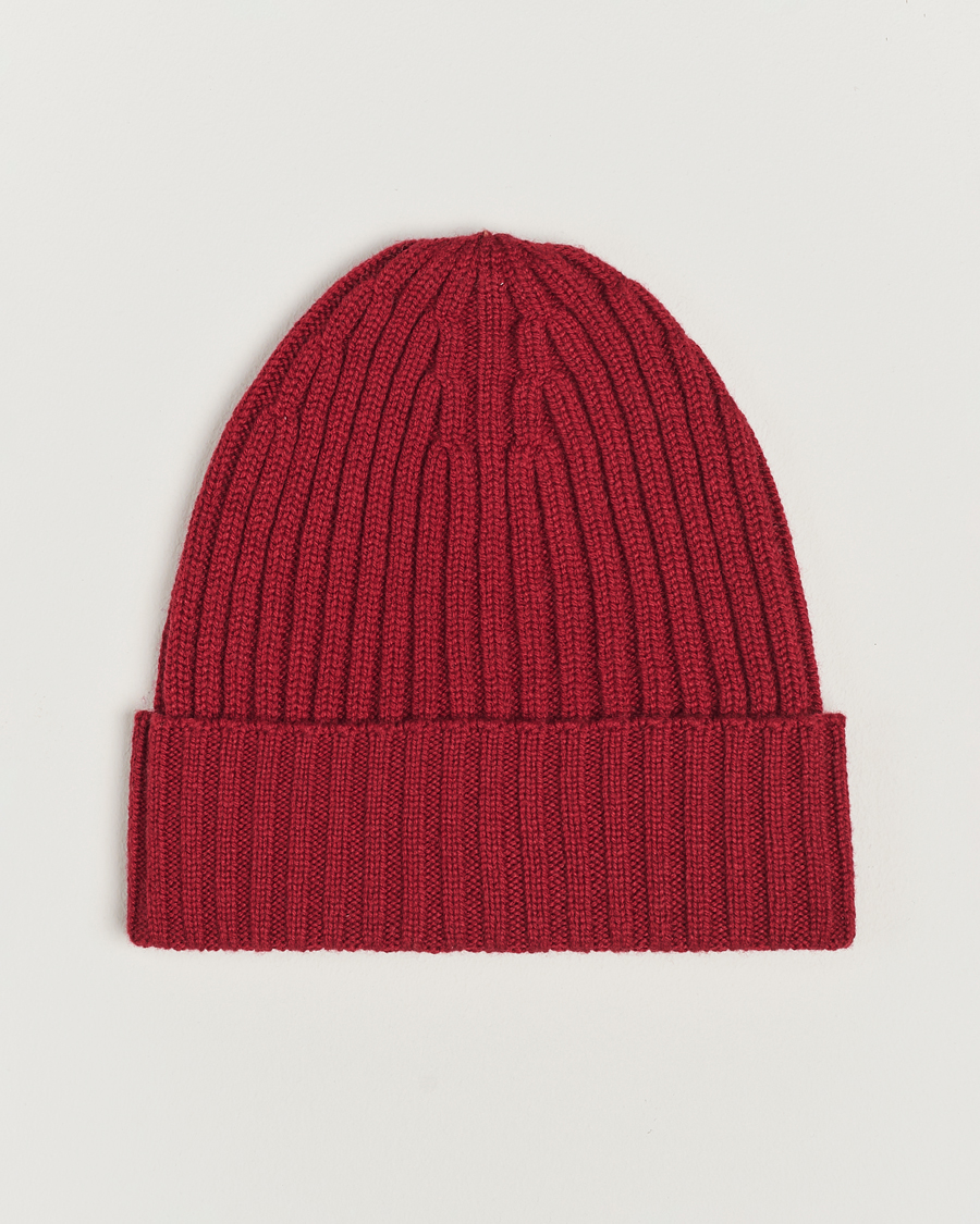 Uomini | Piacenza Cashmere Ribbed Cashmere Beanie Burgundy | Piacenza Cashmere | Ribbed Cashmere Beanie Burgundy