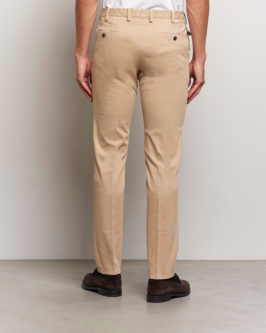 Uomini | Pantaloni | PT01 | Slim Fit Pleated Cotton Trousers Beige