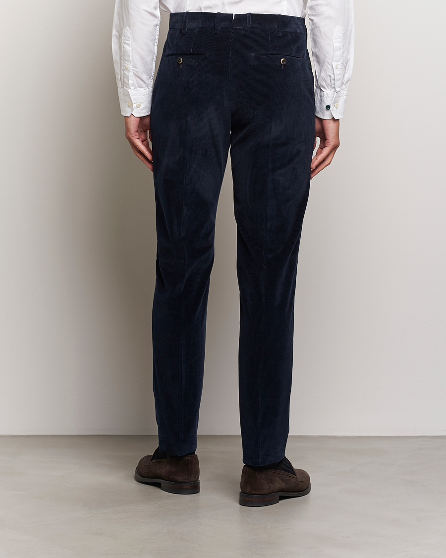 Uomini | Pantaloni | PT01 | Slim Fit Corduroy Trousers Navy