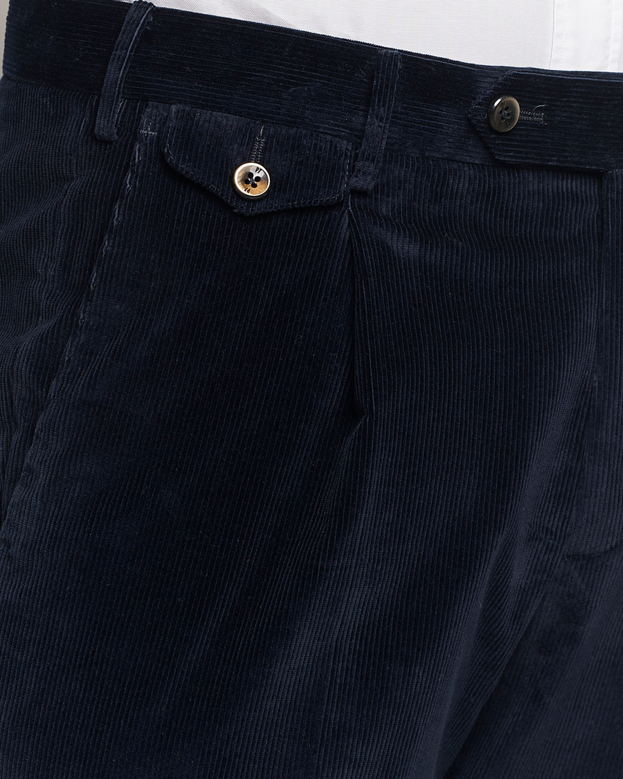 Uomini | Pantaloni | PT01 | Slim Fit Corduroy Trousers Navy