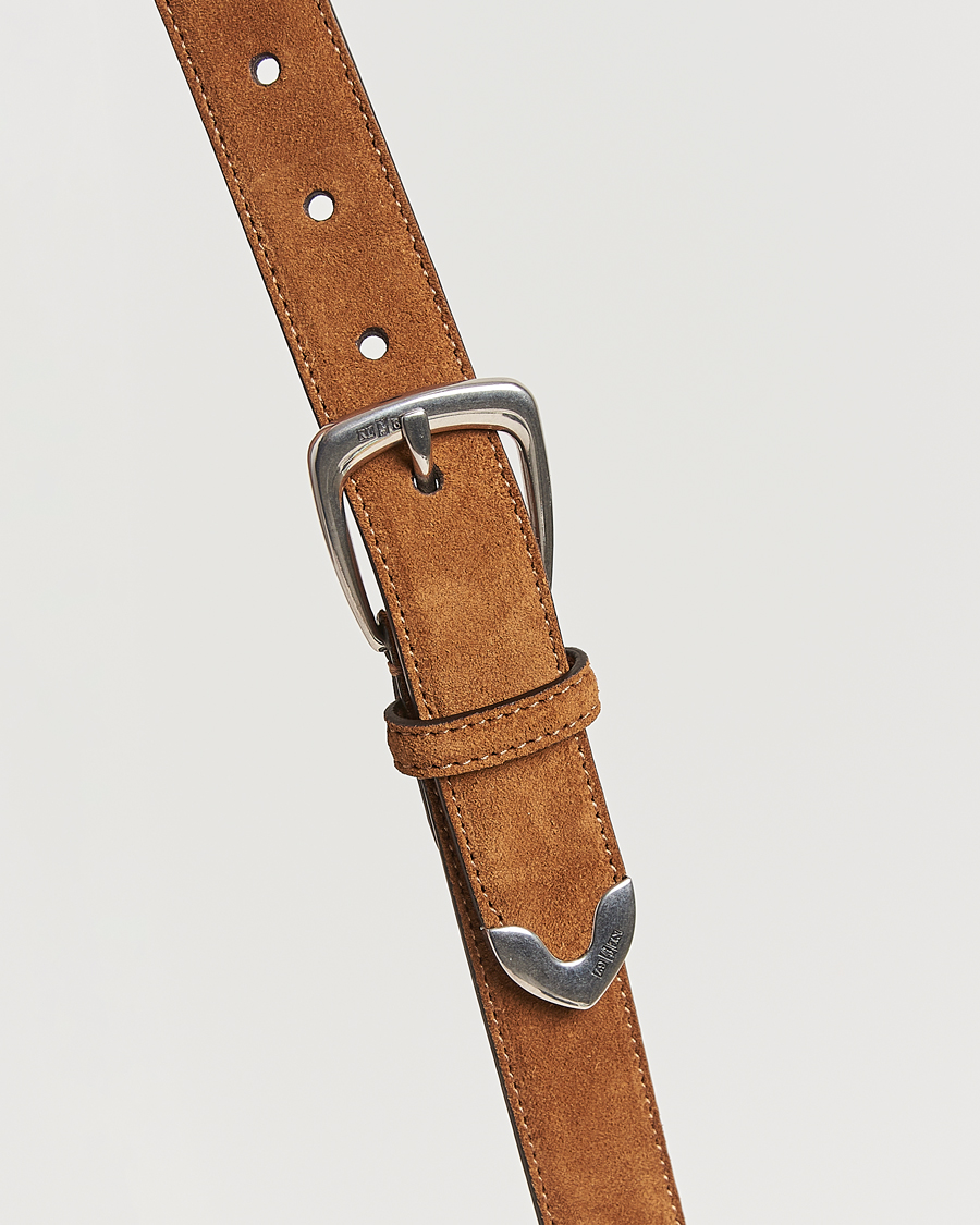 Uomini | Ralph Lauren Purple Label Western Belt Brown Suede | Ralph Lauren Purple Label | Western Belt Brown Suede