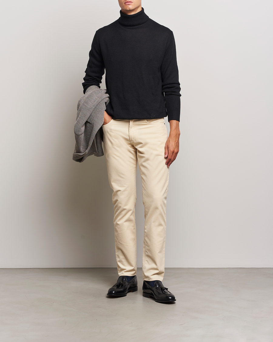 Uomini | Pantaloni | Ralph Lauren Purple Label | Slim Fit 5-Pocket Corduroy Pants Cream