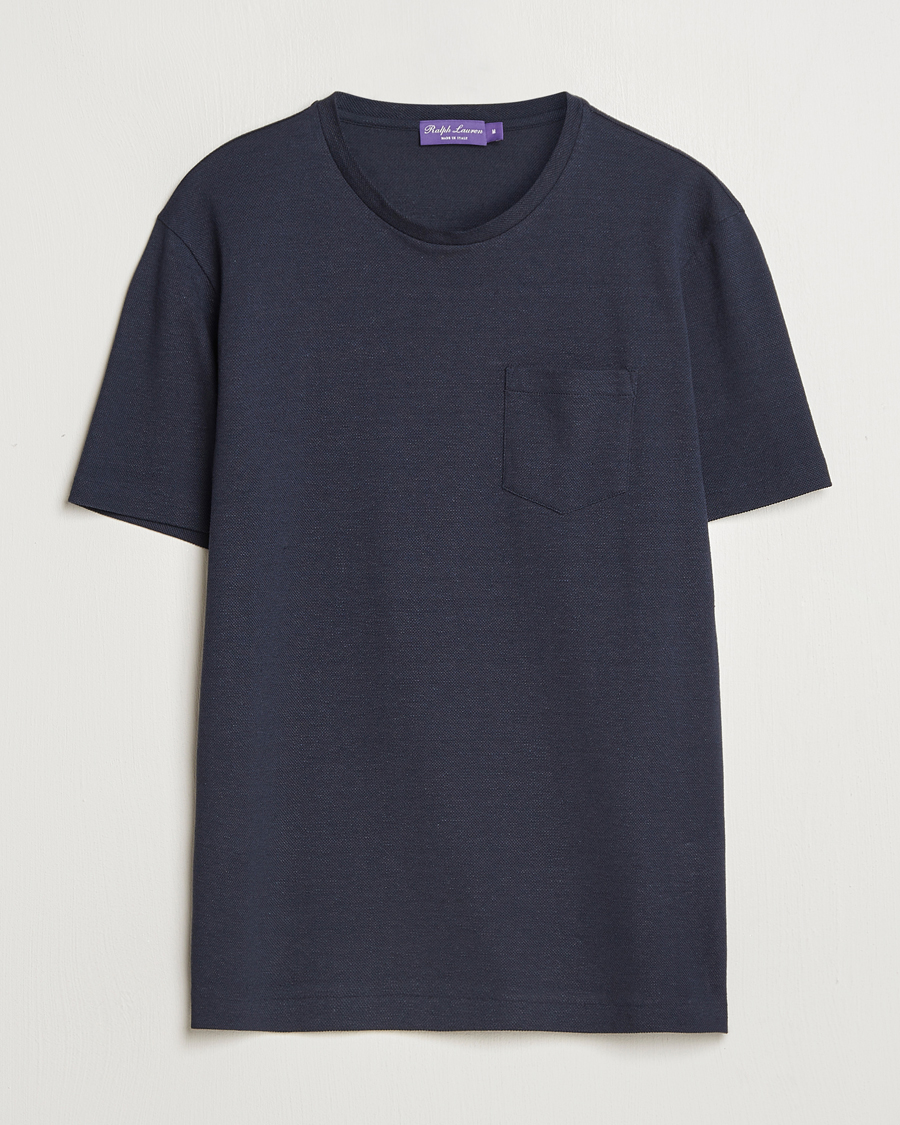 Uomini | T-shirt | Ralph Lauren Purple Label | Knitted Pocket T-Shirt Navy