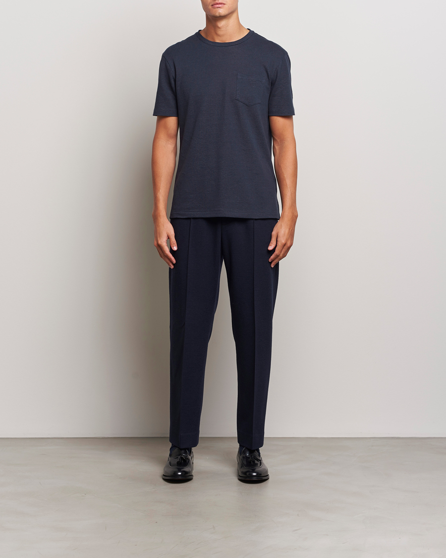 Uomini | T-shirt | Ralph Lauren Purple Label | Knitted Pocket T-Shirt Navy