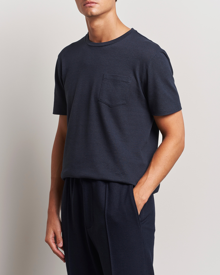 Uomini | T-shirt | Ralph Lauren Purple Label | Knitted Pocket T-Shirt Navy