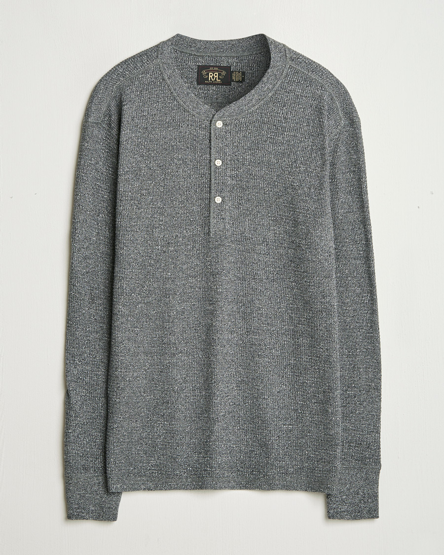 Uomini | Maglieria | RRL | Long Sleeve Henley Charcoal Heather
