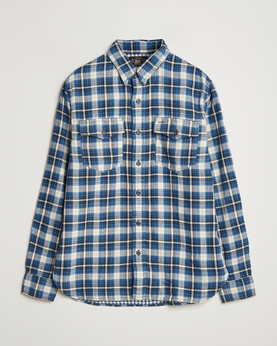Uomini | Camicie | RRL | Herc Flannel Shirt Blue Check