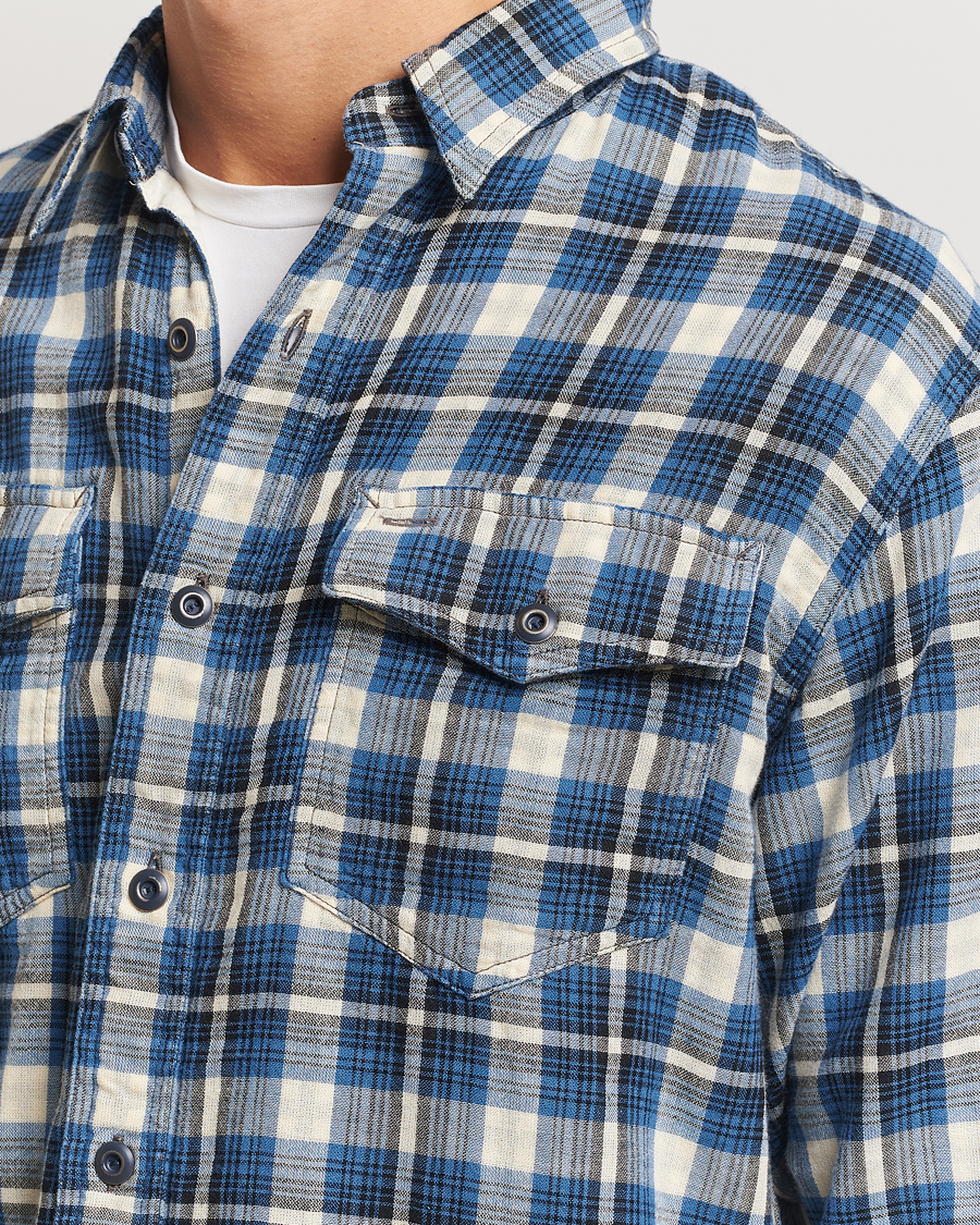 Uomini | Camicie | RRL | Herc Flannel Shirt Blue Check