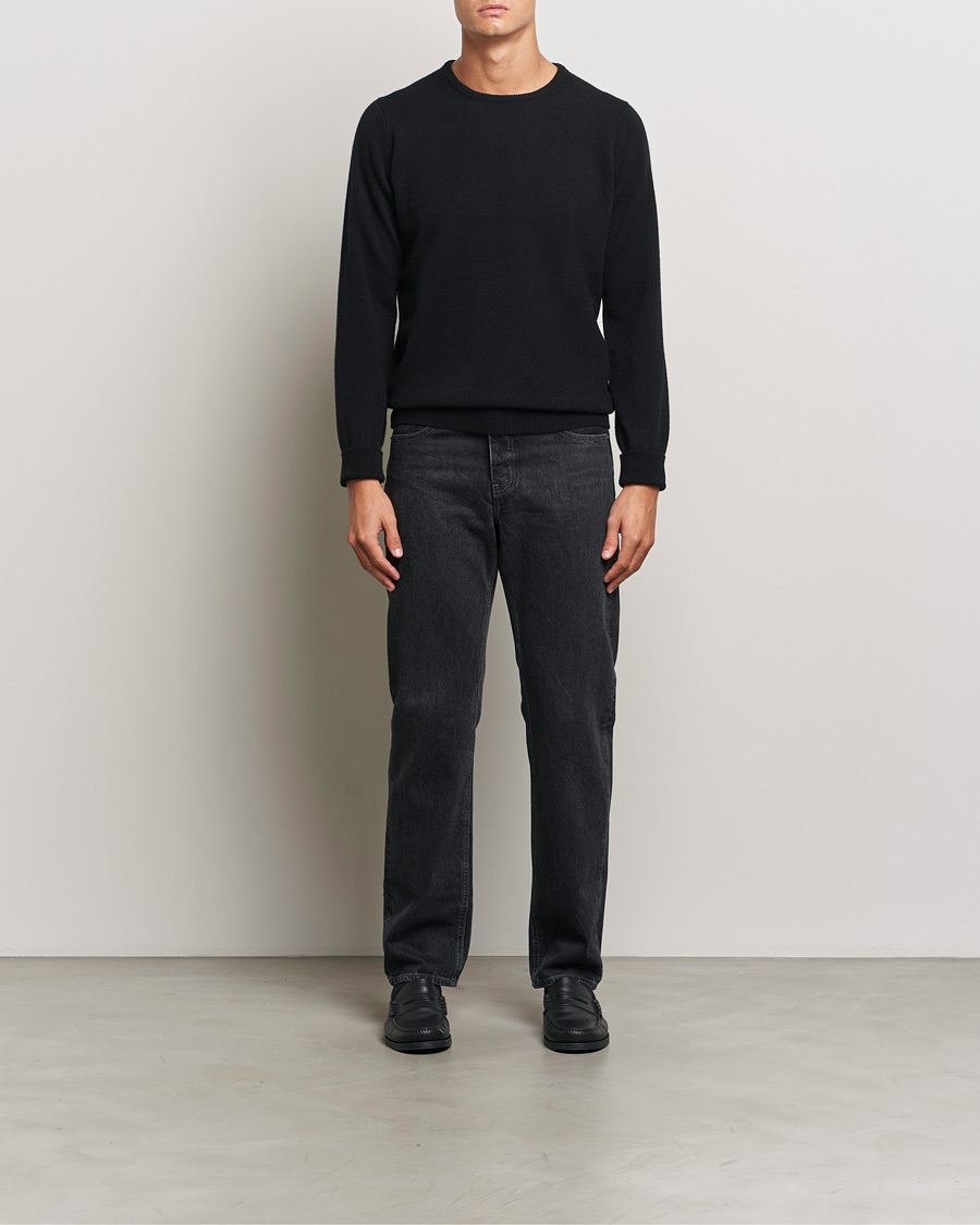 Uomini | Maglieria | William Lockie | Rob Lambswool Crewneck Black