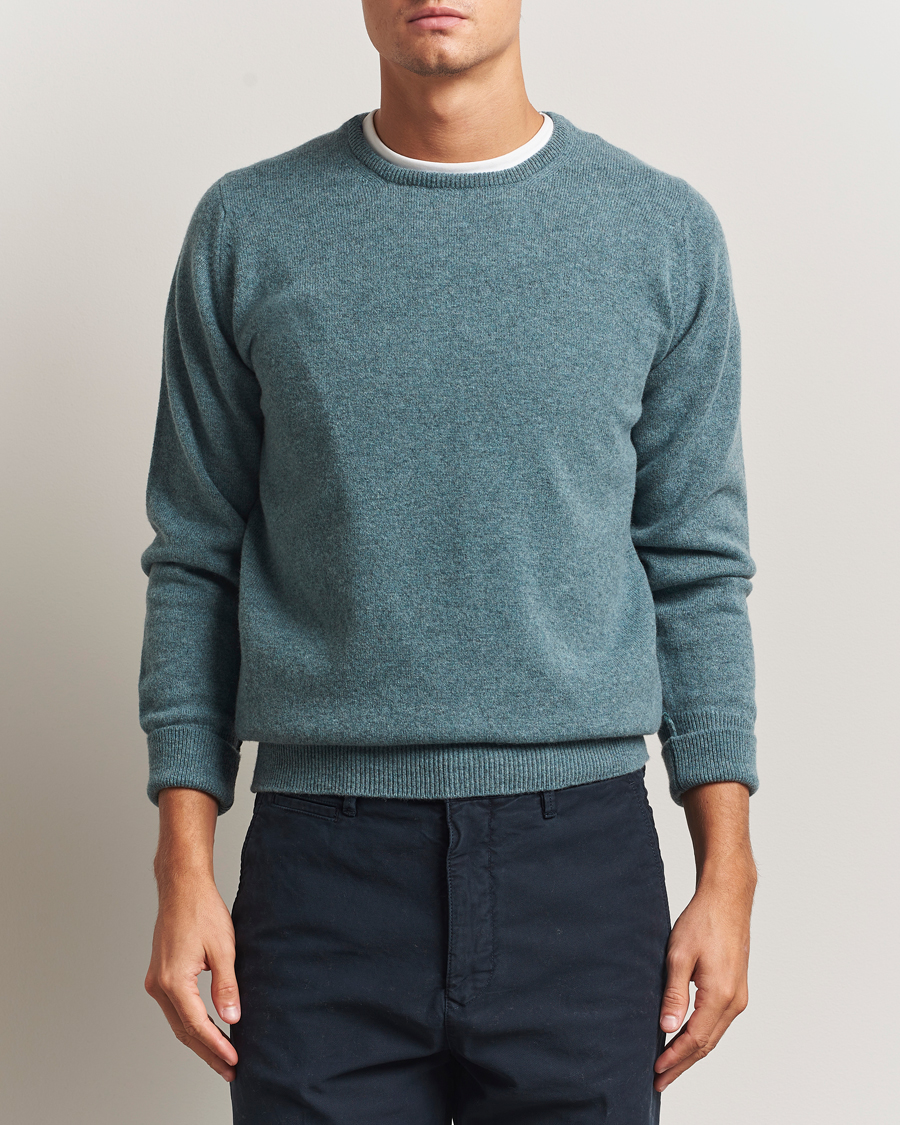 Uomini | Maglieria | William Lockie | Rob Lambswool Crewneck Caspian
