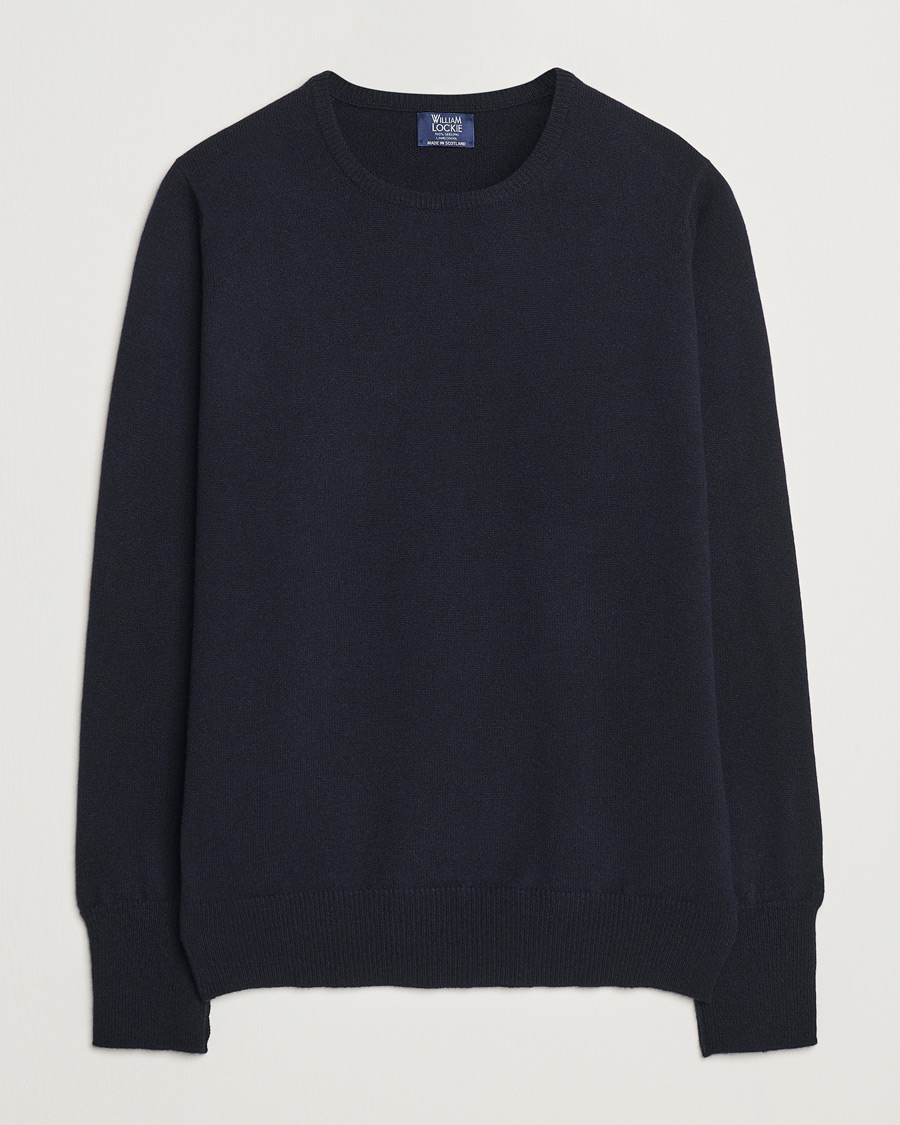 Uomini | Maglieria | William Lockie | Rob Lambswool Crewneck Navy