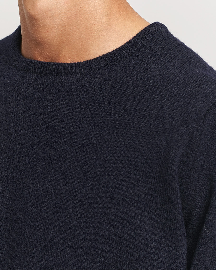 Uomini | Maglieria | William Lockie | Rob Lambswool Crewneck Navy