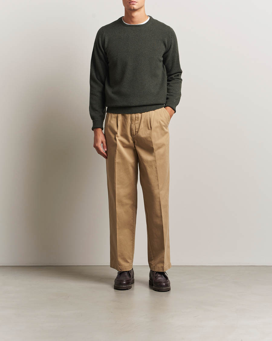Uomini | Maglieria | William Lockie | Rob Lambswool Crewneck Seaweed