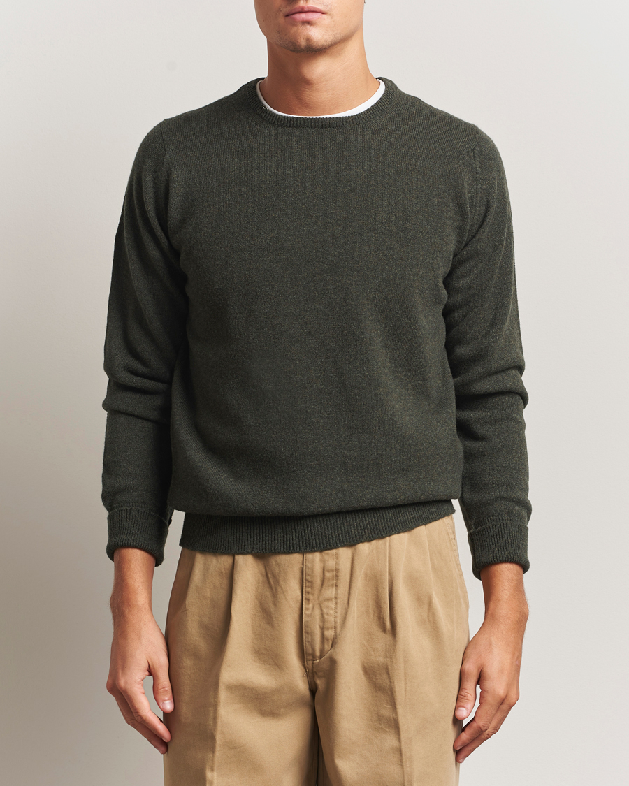 Uomini | Maglieria | William Lockie | Rob Lambswool Crewneck Seaweed