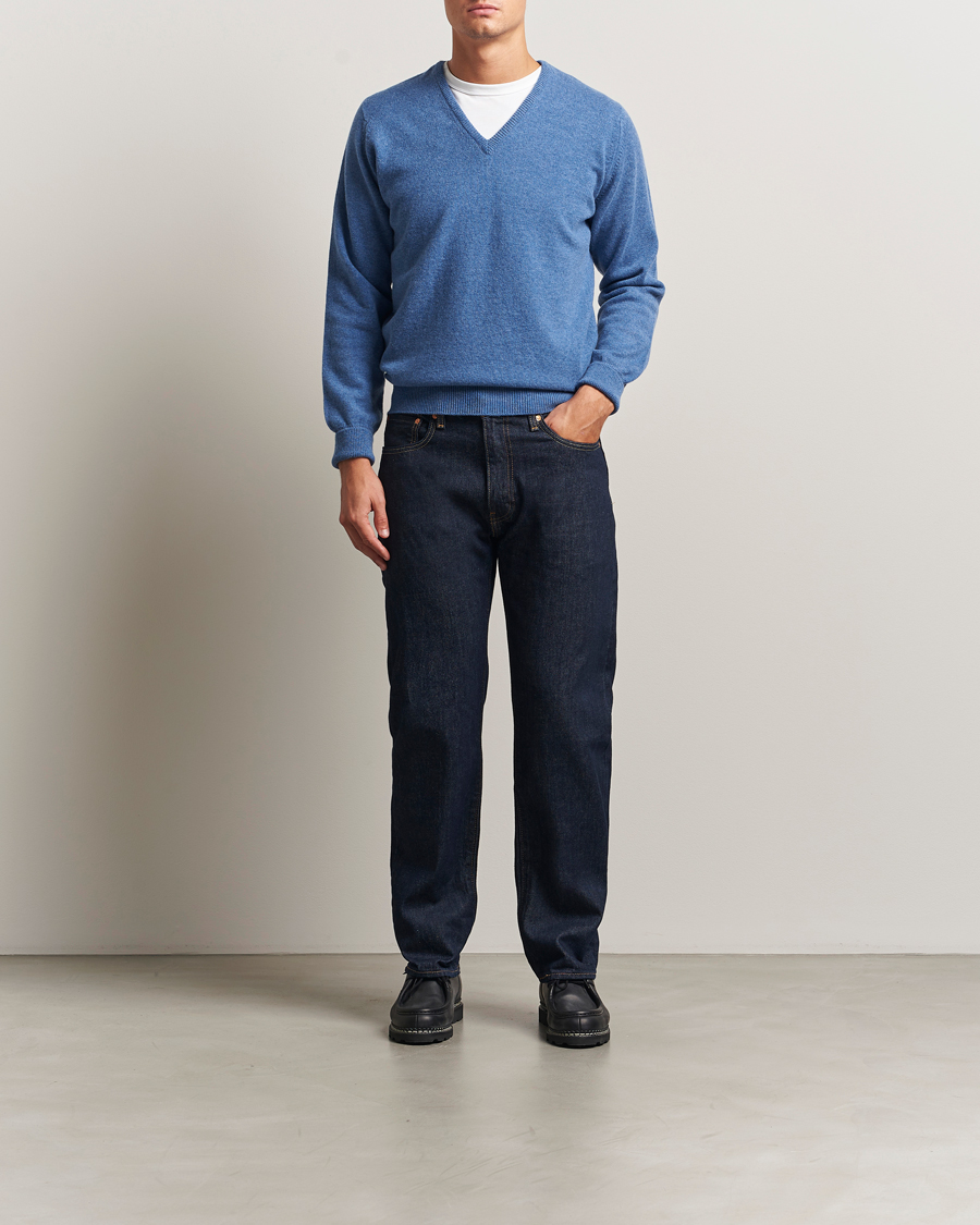 Uomini | Maglieria | William Lockie | Rob Lambswool V-Neck Clyde