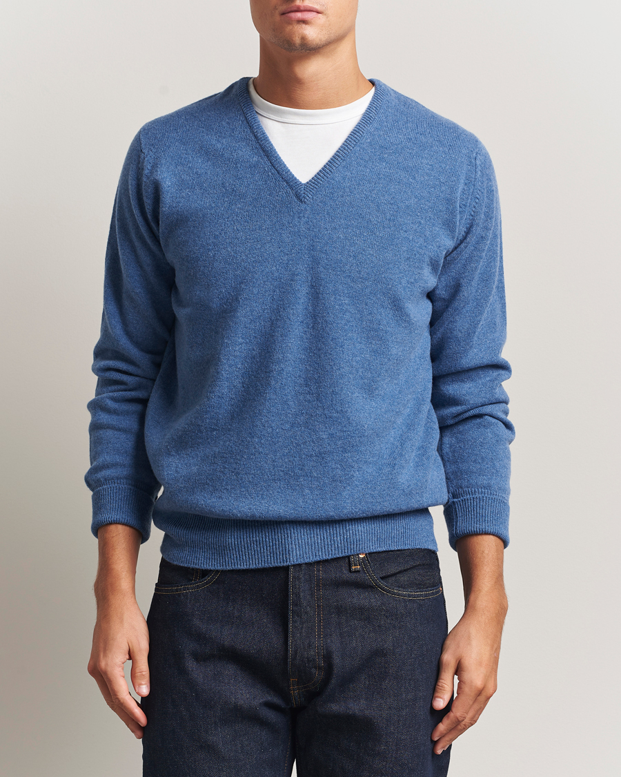 Uomini | Maglieria | William Lockie | Rob Lambswool V-Neck Clyde