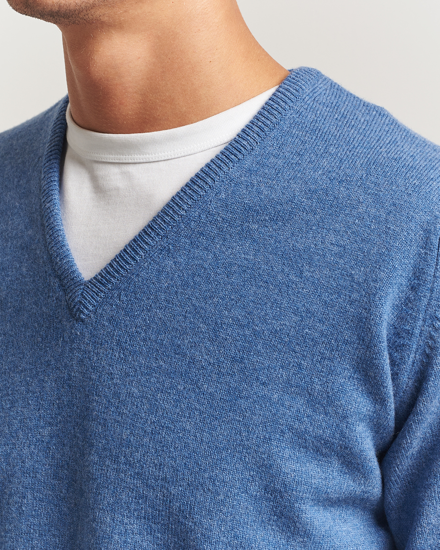 Uomini | Maglieria | William Lockie | Rob Lambswool V-Neck Clyde