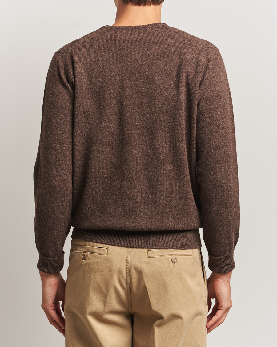 Uomini | Maglieria | William Lockie | Rob Lambswool V-Neck Mocha