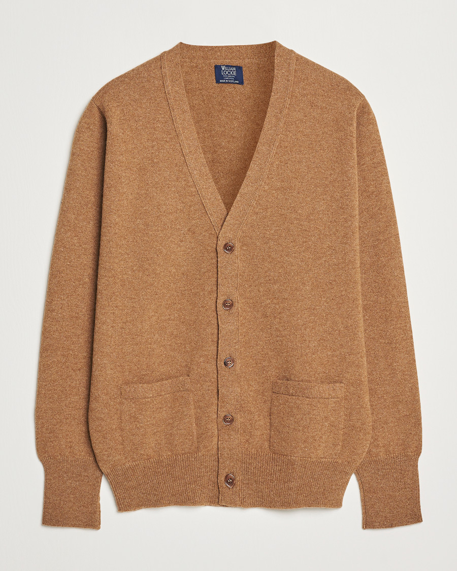 Uomini | Maglieria | William Lockie | Rob Lambswool Cardigan Driftwood