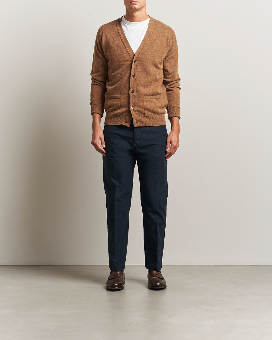 Uomini | Maglieria | William Lockie | Rob Lambswool Cardigan Driftwood