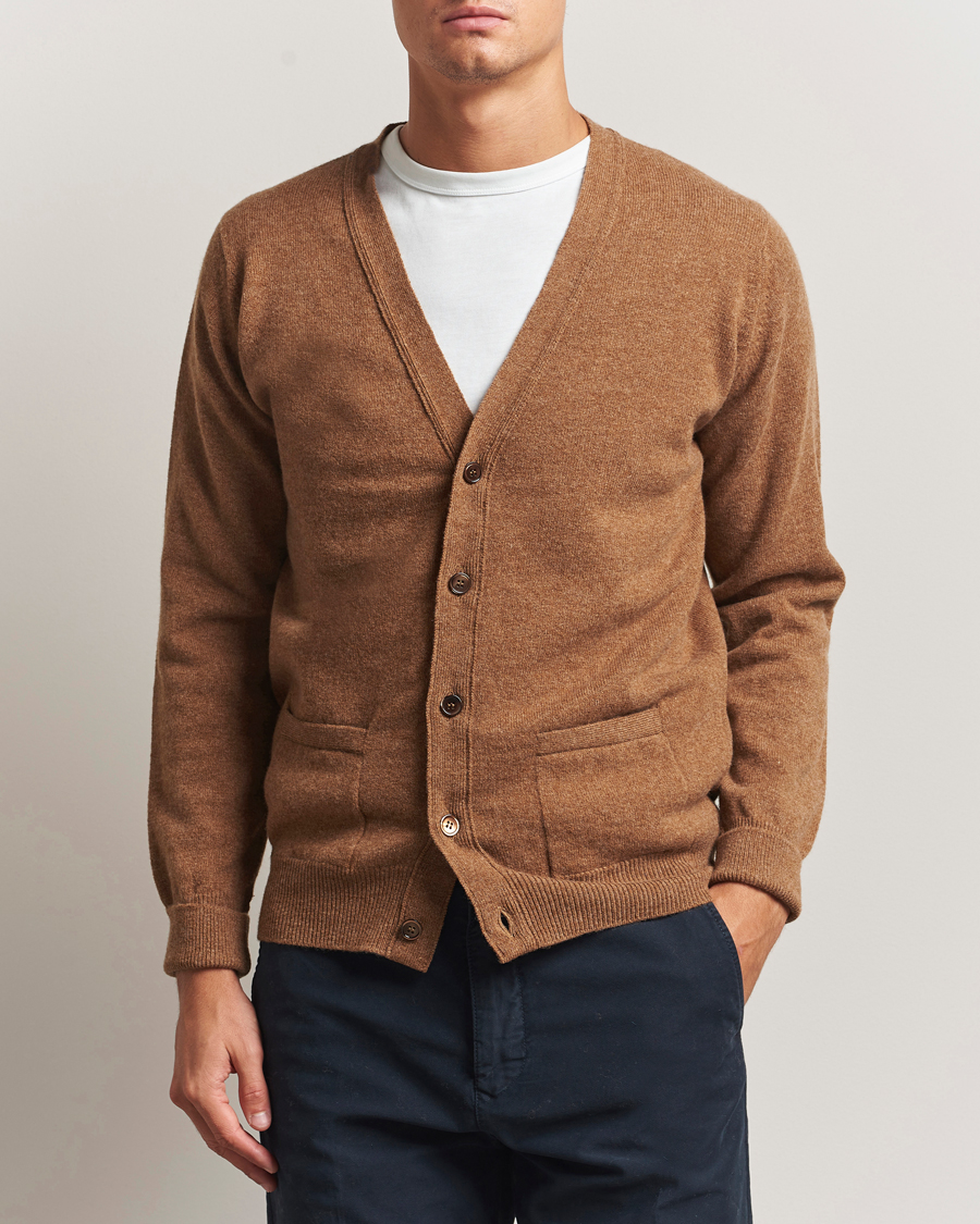Uomini | Maglieria | William Lockie | Rob Lambswool Cardigan Driftwood