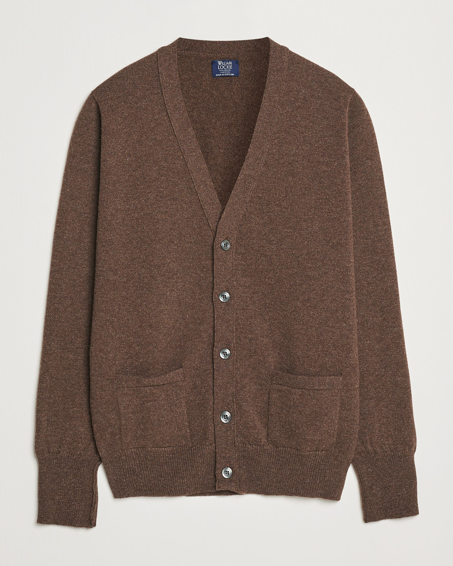 Uomini | Maglieria | William Lockie | Rob Lambswool Cardigan Mocha