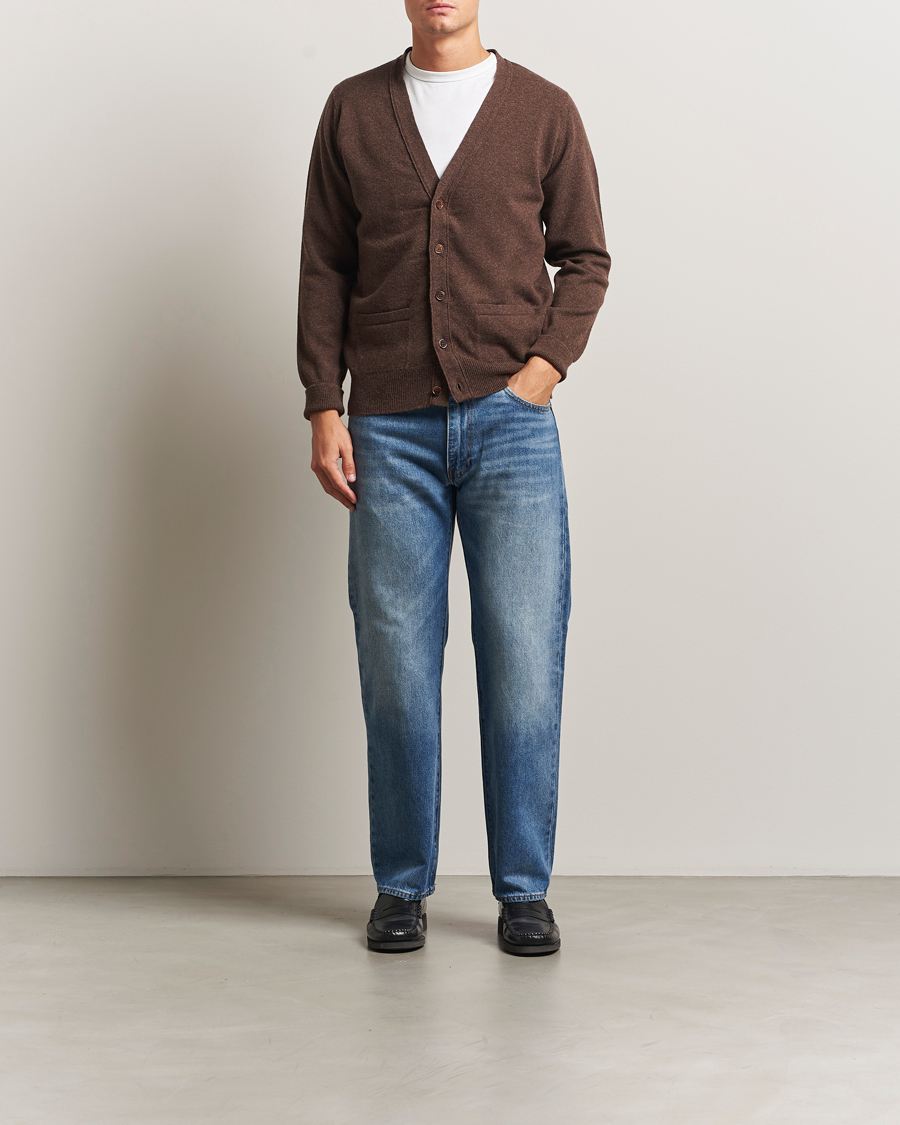Uomini | Maglieria | William Lockie | Rob Lambswool Cardigan Mocha