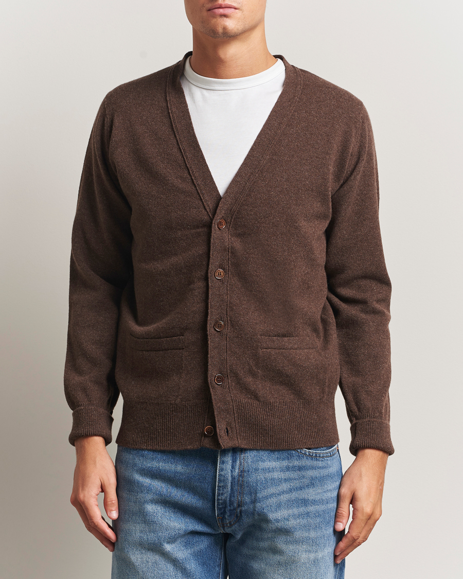 Uomini | Maglieria | William Lockie | Rob Lambswool Cardigan Mocha