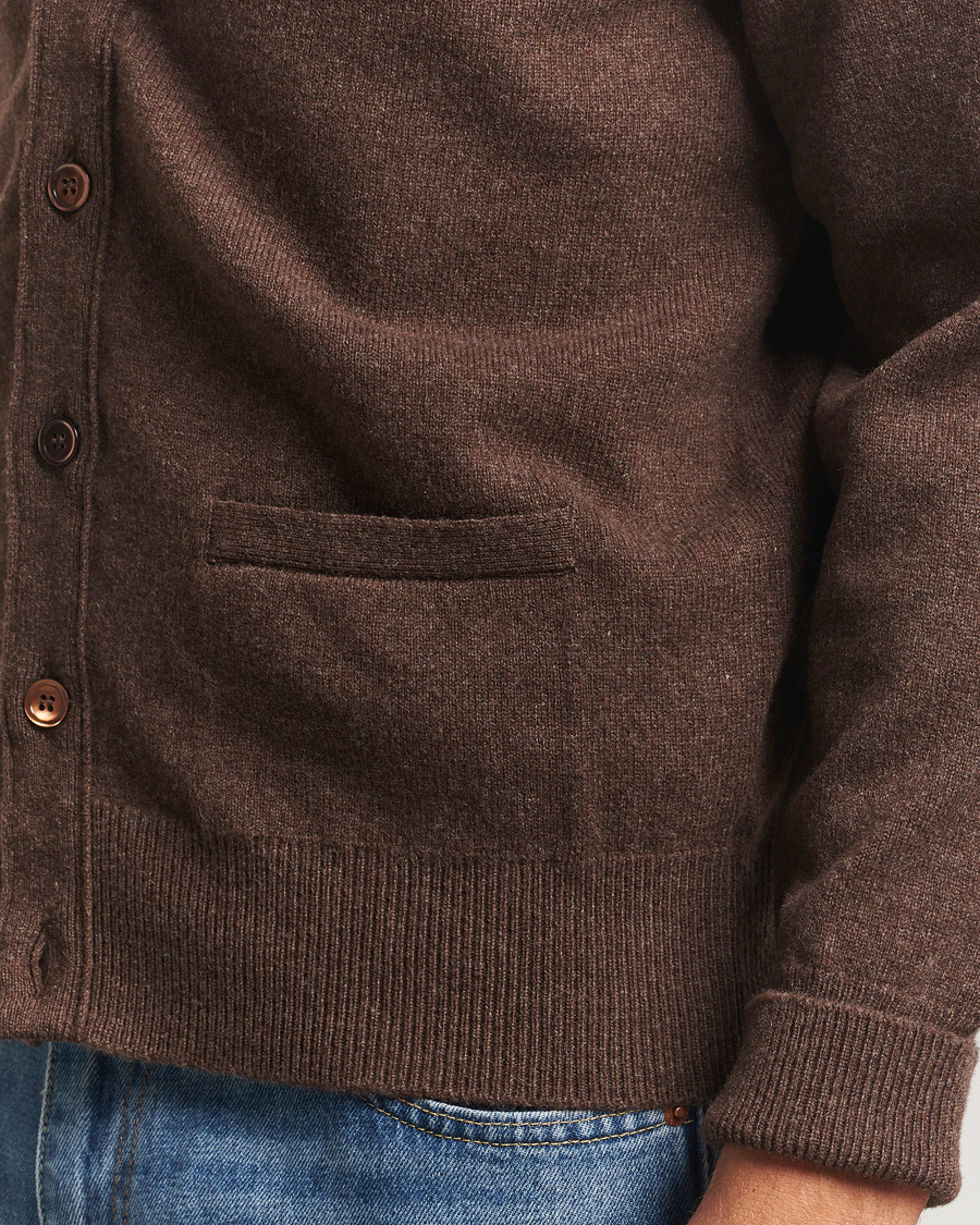 Uomini | Maglieria | William Lockie | Rob Lambswool Cardigan Mocha