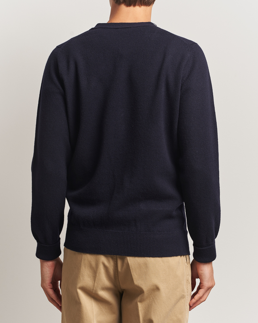 Uomini | Maglieria | William Lockie | Rob Lambswool Cardigan Navy
