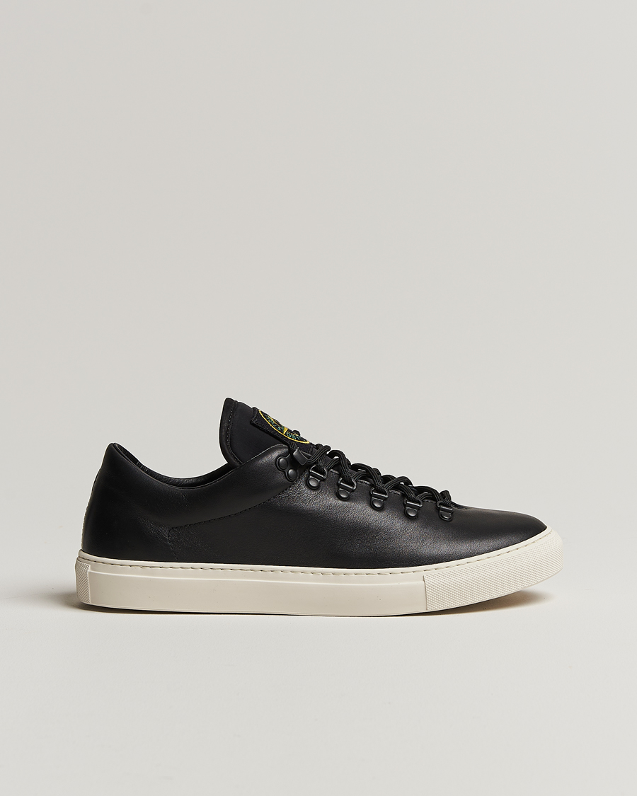 Uomini | Stone Island Leather Snekers Black | Stone Island | Leather Snekers Black