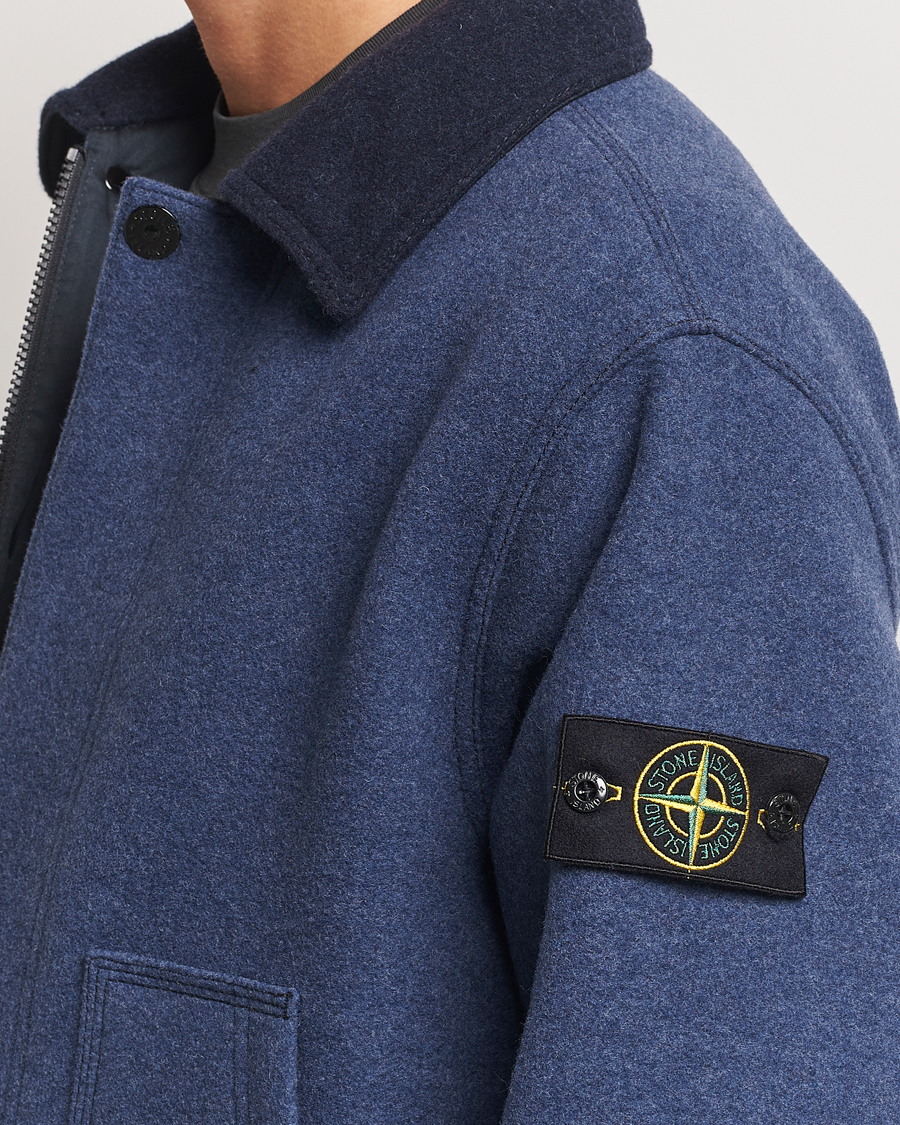 Uomini | Giacche | Stone Island | Panno Speciale Wool Nylon Jacket Royal Blue